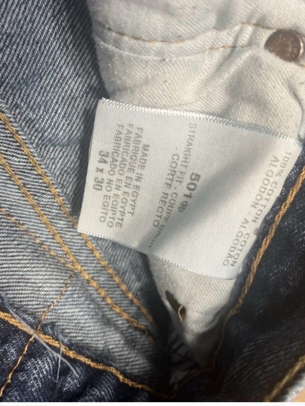 Levi's Men's Straight Jeans in Blue with Tan Stitching - Picture 4 of 10